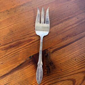 Vintage  WM William Rogers Large Serving Meat Fork 9" Flatware